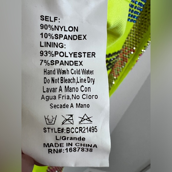 DOLLS KILL Neon Yellow Embellished Romper Women’s Sz L - Picture 9 of 9